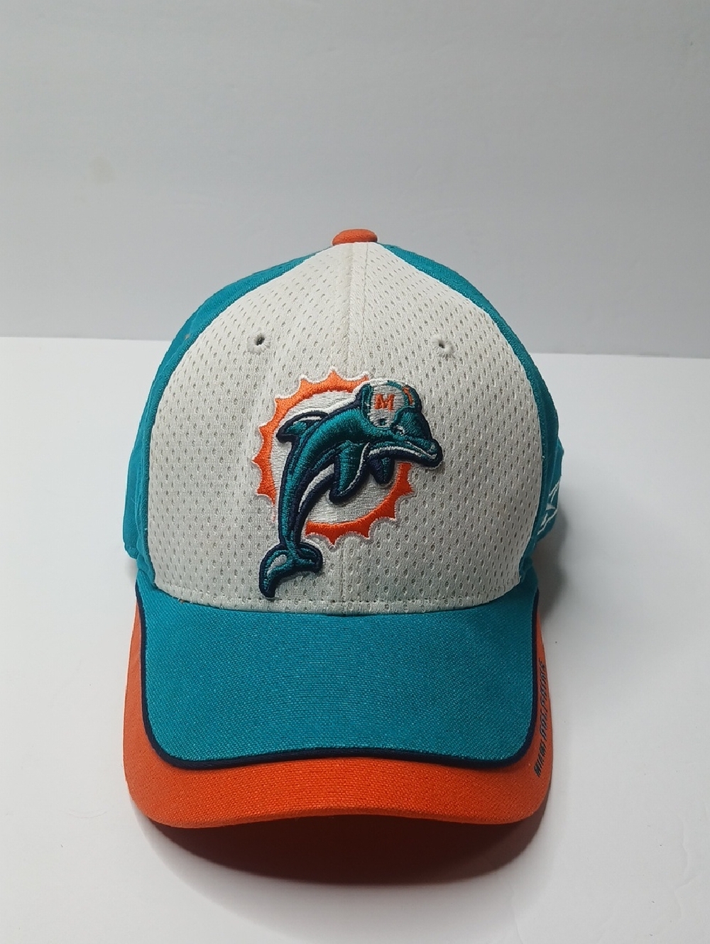 Miami Dolphins Reebok NFL Hat Stitched Logo On Field Adjustable 3 Tone Football